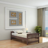 Feelinn Solid Sheesham Wood Single Bed Without Storage (Walnut Finish)